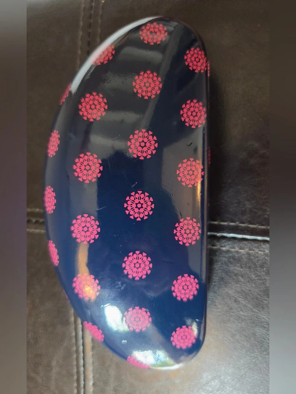 Tupperware Brand Decorative Sunglasses Eyeglasses Case Pink Floral Dots